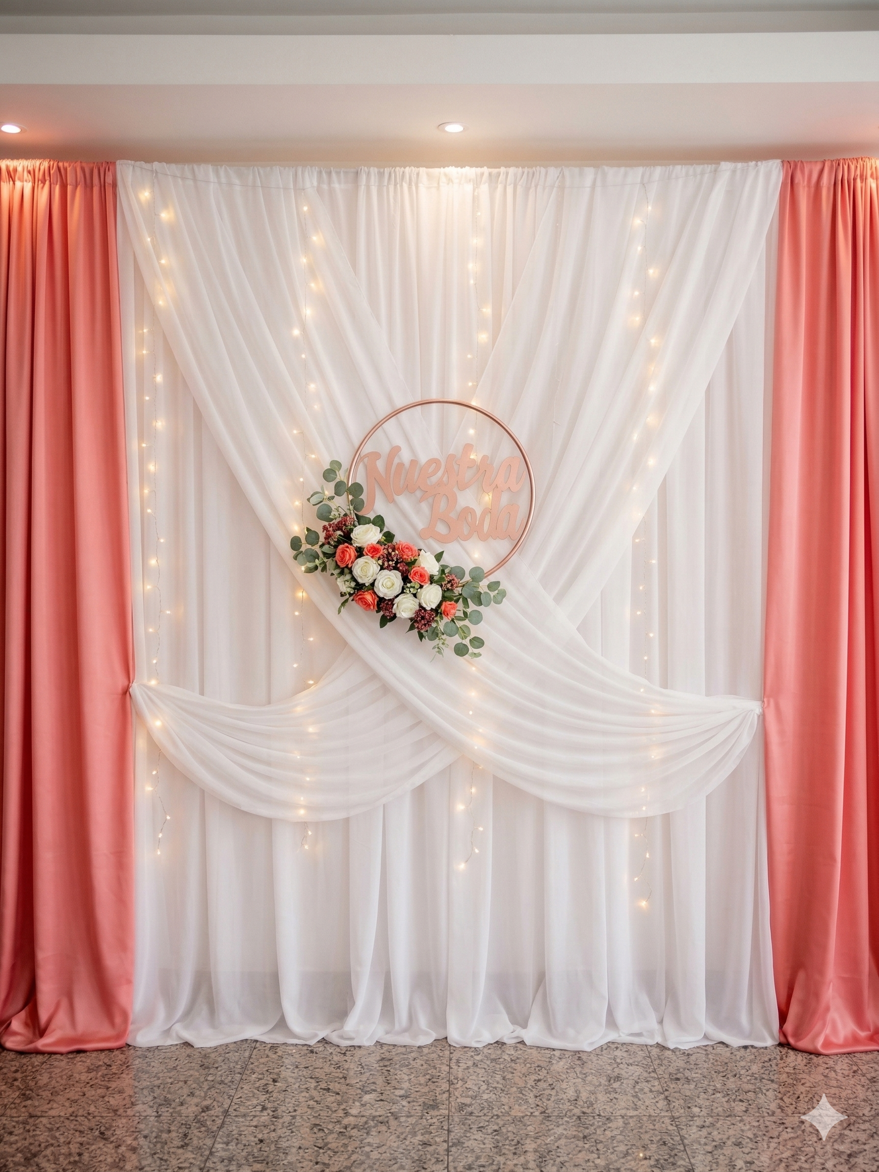 Mesa principal decorada con temática elegante